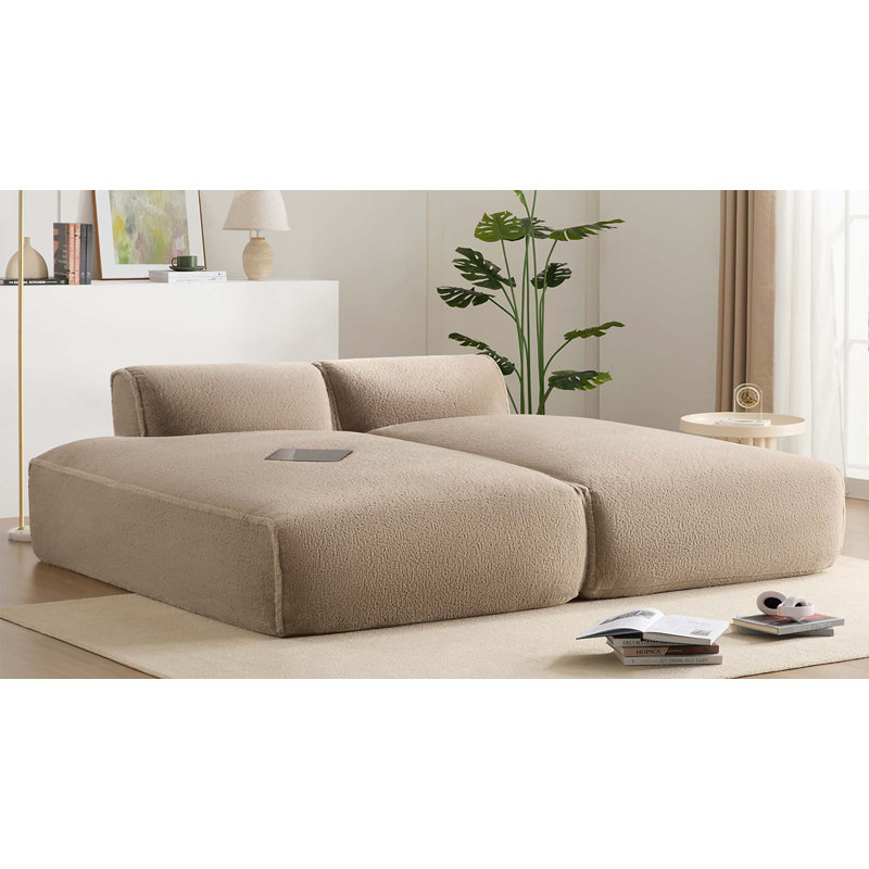 Canapé modulaire surdimensionné de 90 po Boneless, Tissu kaki