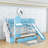 Hannu 2 Drawers Bunk Bed with Storage Stairs, Slide and Bookcase-2001035196-2001035194