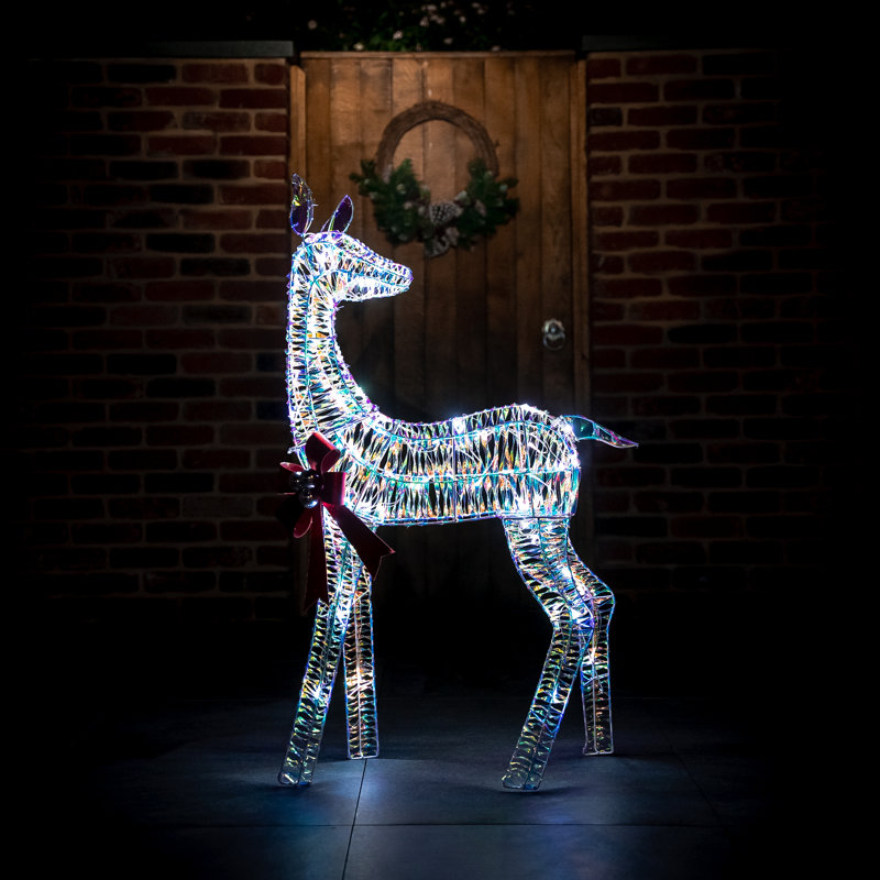 Iridescent Reindeer Family With 200 White LEDs