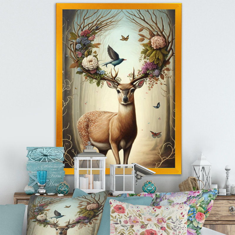 Watercolor Print, 40" H x 30" W x 1.5" D, Gold Picture Framed Canvas
