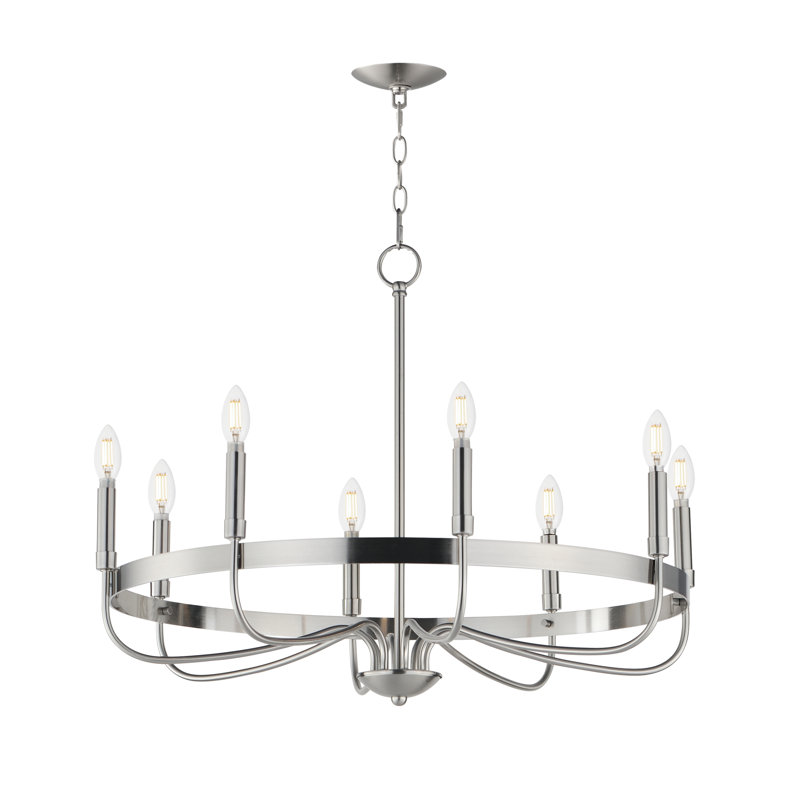 Frankie-Single-Tier Chandelier, Satin Nickel