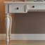 Bureau rectangulaire blanc en bois massif avec 2 tiroirs