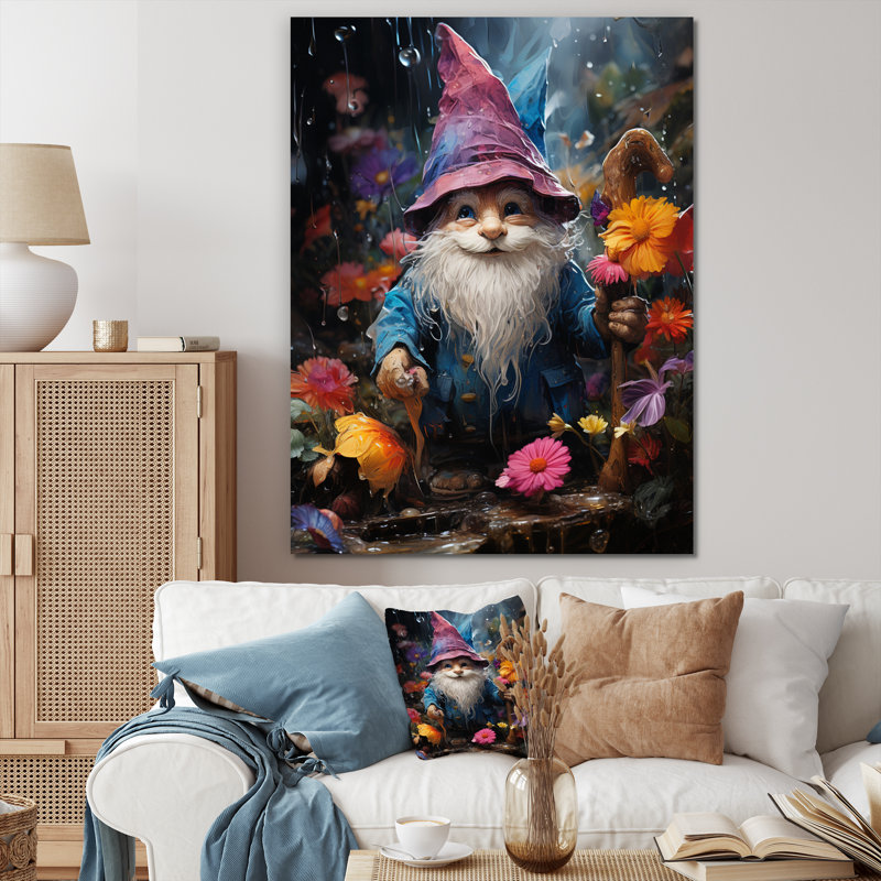 Gnomes du futur II sur toile, H 44 po x l 34 po x P 1,5 po, Toile tendue