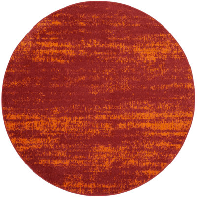 Pentworth Machine Woven Chenille Indoor/Outdoor Area Rug in Red
