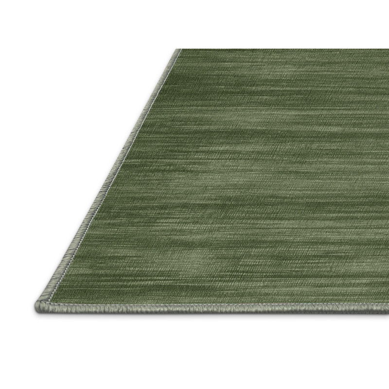Tapis vert uni lavable à la machine, Rectangulaire 3 pi x 5 pi