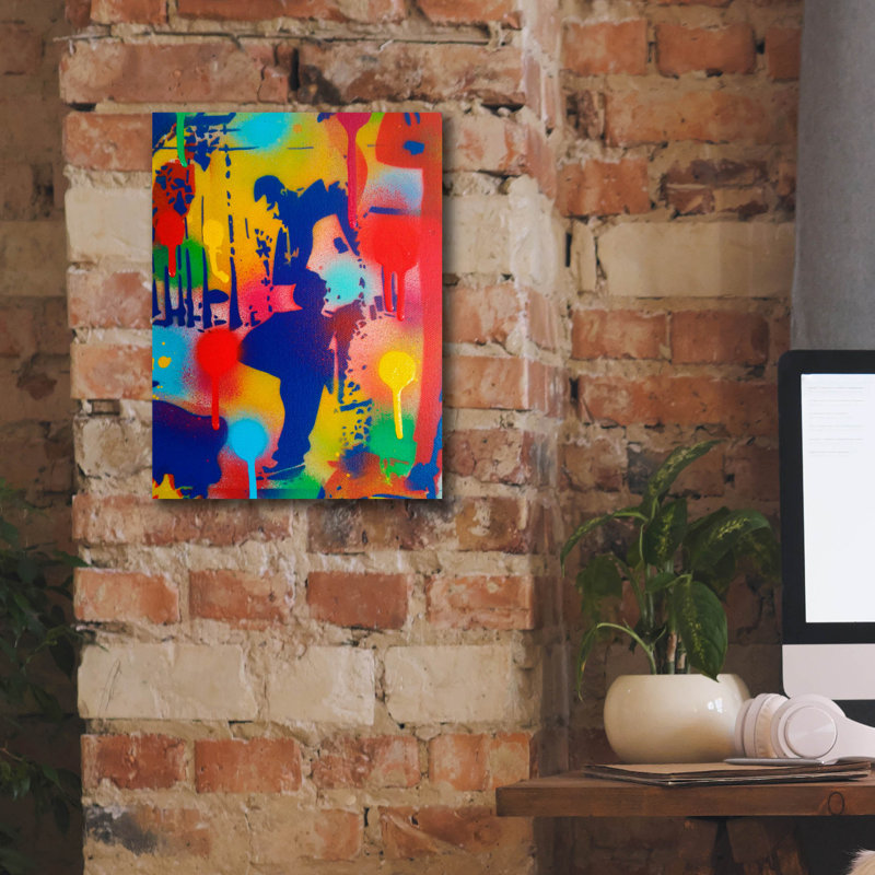 «Street Scene 1» par Abstract Graffiti, H 16 po x l 12 po x P 0,75 po