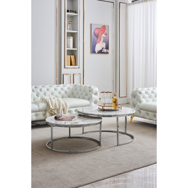 Ensemble de tables basses Burdell Ct1033, Noir, noir, noir, noir, Argent argent