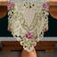 European Embroidered Table Runner with Flowers and Leaves for Christmas Dining Table and Modern Decor