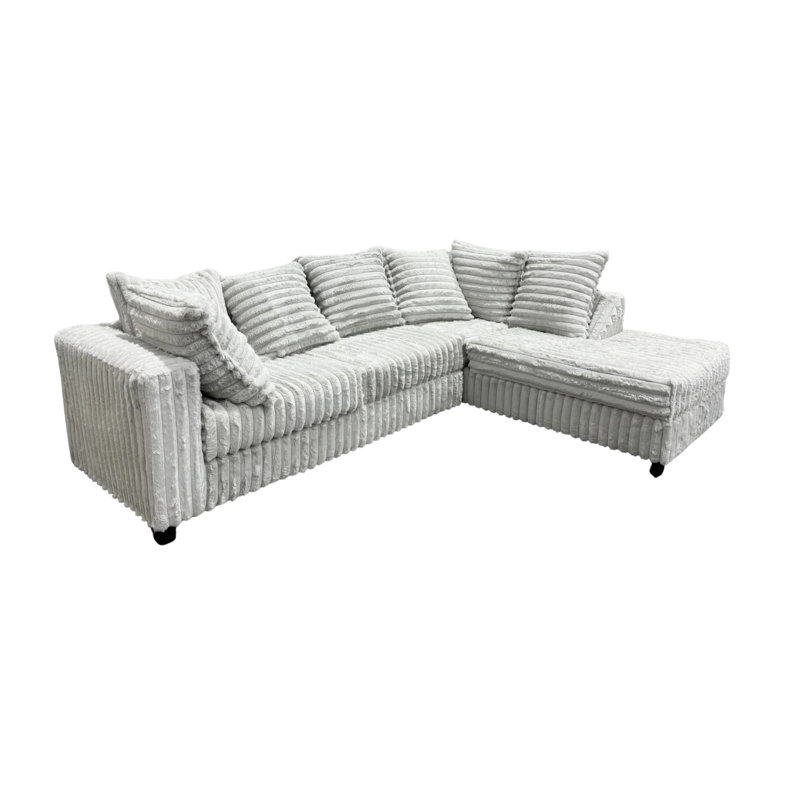 Canapé modulaire Kendal, Velours côtelé argenté