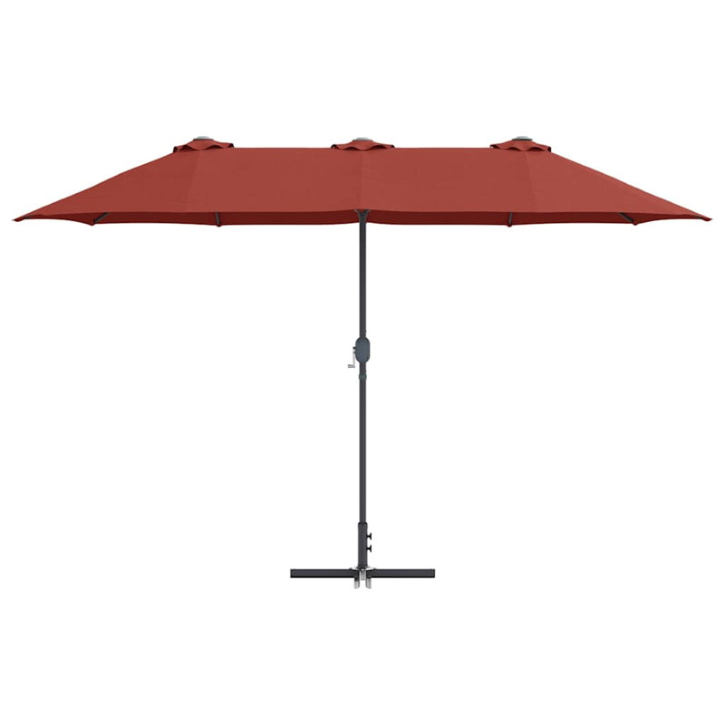 Garden Parasol Polyester and Aluminium Outdoor Shade UV Sun Protection, Terracotta