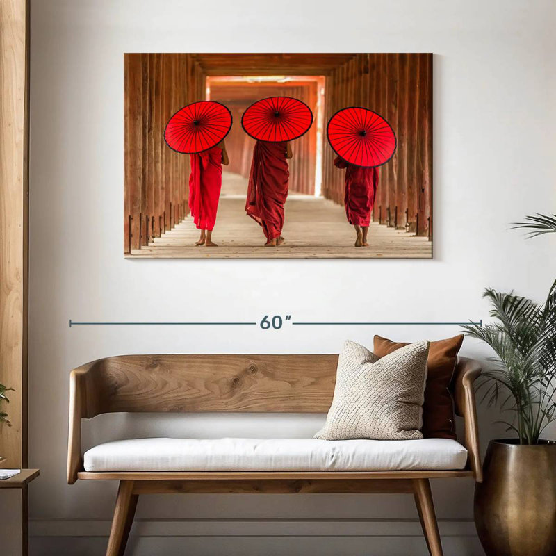 Adella Three Buddhist Monks, 30" H x 45" W