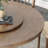 Nordic solid wood round table set with turntable