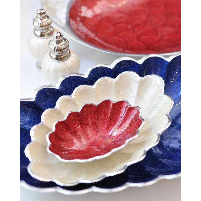 Peony Serving Bowl, Platinum