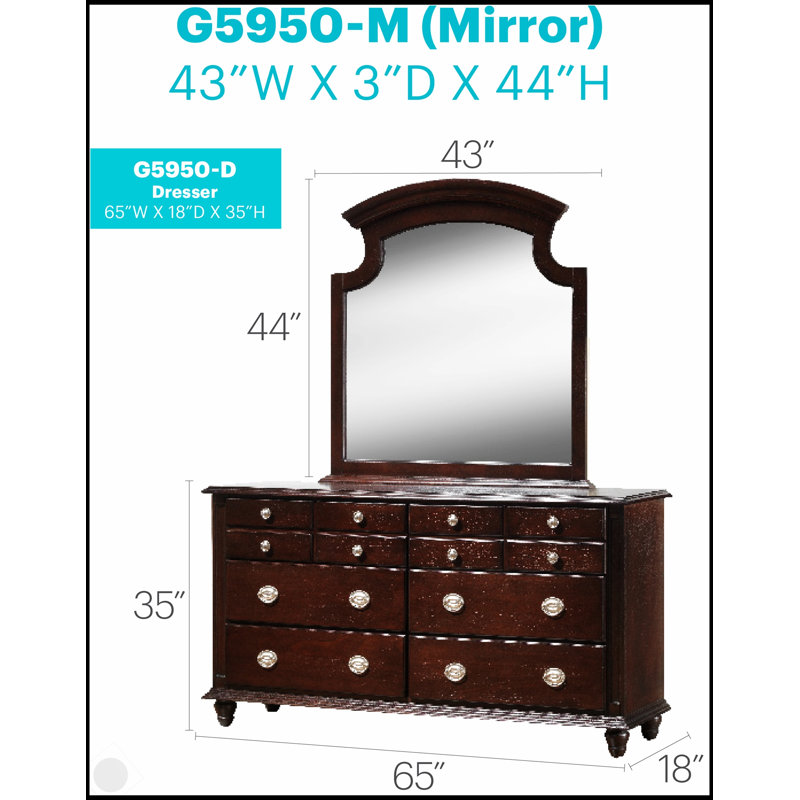 Commode cappuccino Summit G5950-D avec placages en bois véritable et tiroirs à queue d'aronde durables, parfaite pour les solutions de rangement élégantes