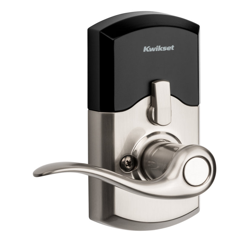 Electronic Door Lever with SmartKey, Satin Nickel