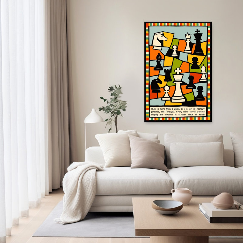 Impression d'art abstrait géométrique coloré, 60" H x 40" W