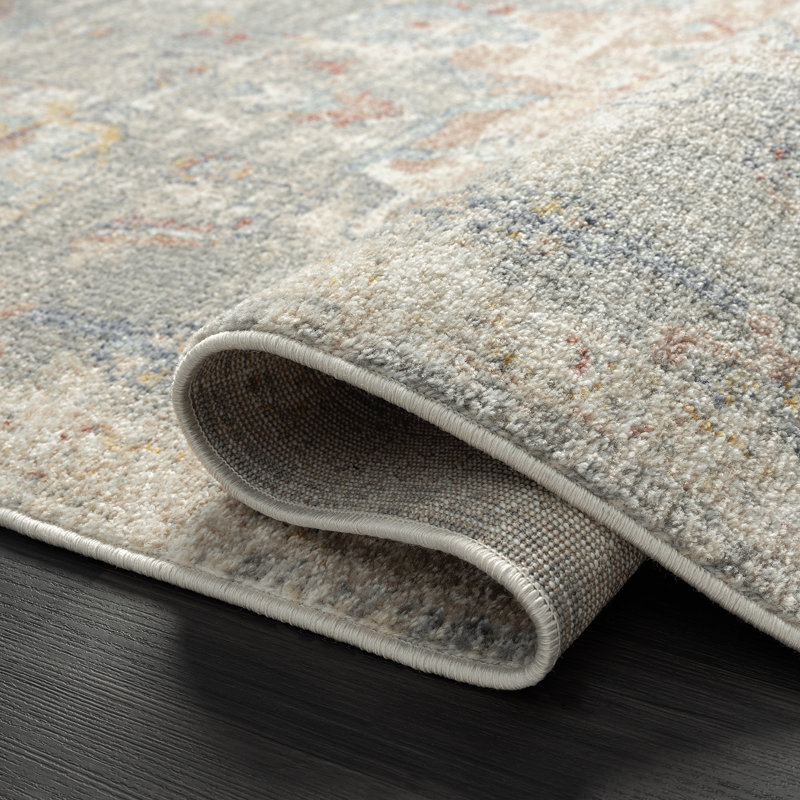 Tapis traditionnel crème et gris Abani Gerzon MIL160A, Rectangle 5 pi 3 po x 7 pi 6 po