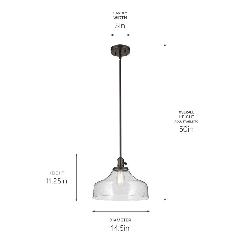 Luminaire suspendu 1 lumière 11,25 po, Bronze