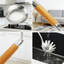 Ensemble d'ustensiles de cuisine 6 pièces en acier inoxydable avec poignées en bois - Spatule, louche, cuillère d'écumoire, cuillère à pâtes, grande cuillère, tourneur à fentes