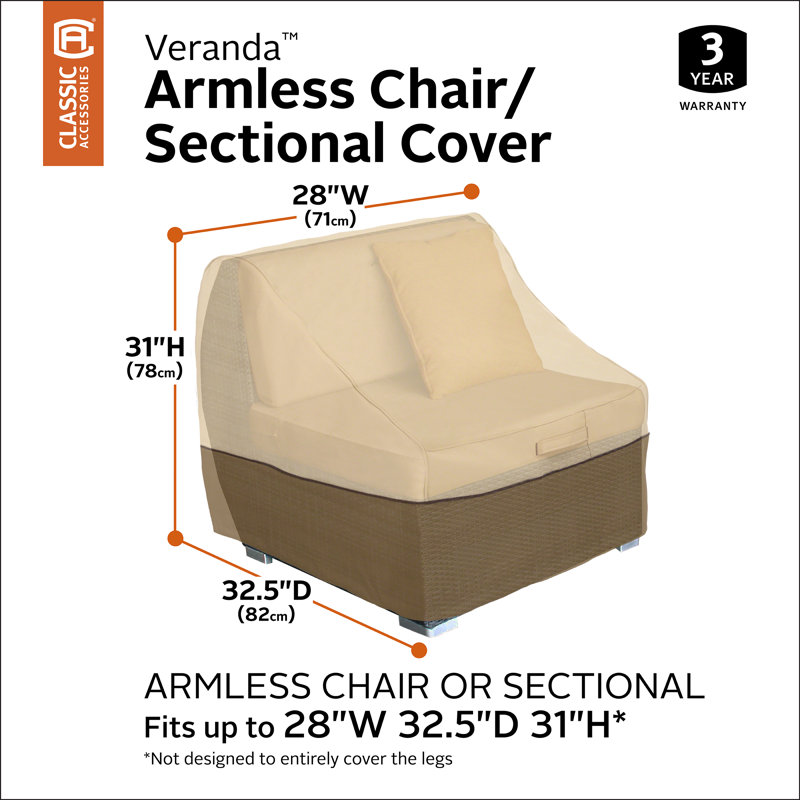Donahue Outdoor Patio Chair Cover, 31" H X 28" W x 32.5" D