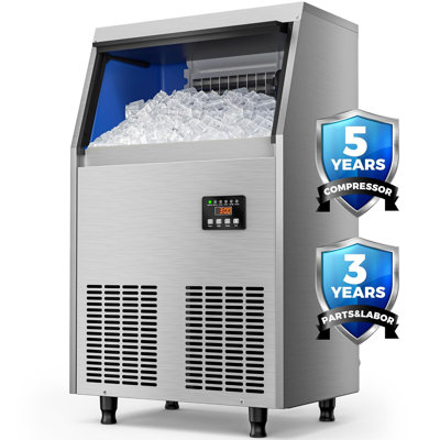 CIM Coolski 100 Lb. Daily Production Cube Clear Ice Under Counter Built-in Freestanding Ice Maker Machine