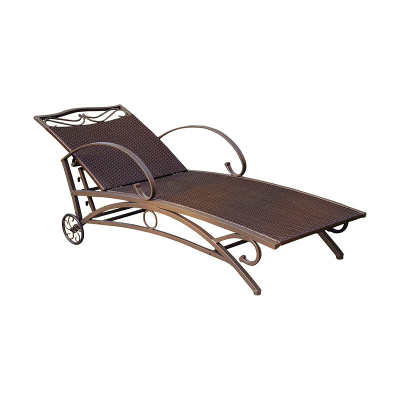 Oshin Outdoor Wicker Chaise Lounge, Chocolate