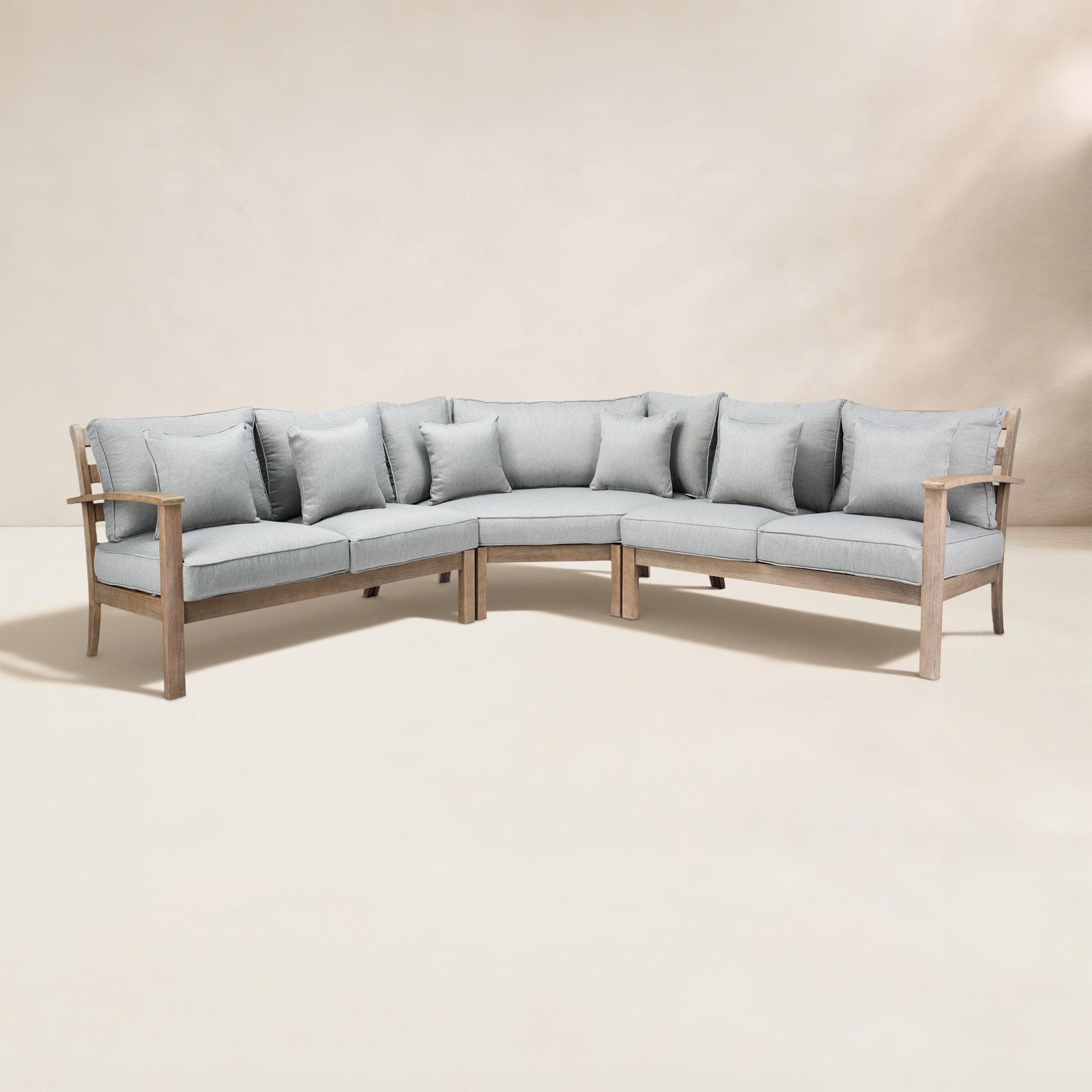 Vergara 182" Sunbrella® Patio Sectional, Light Gray