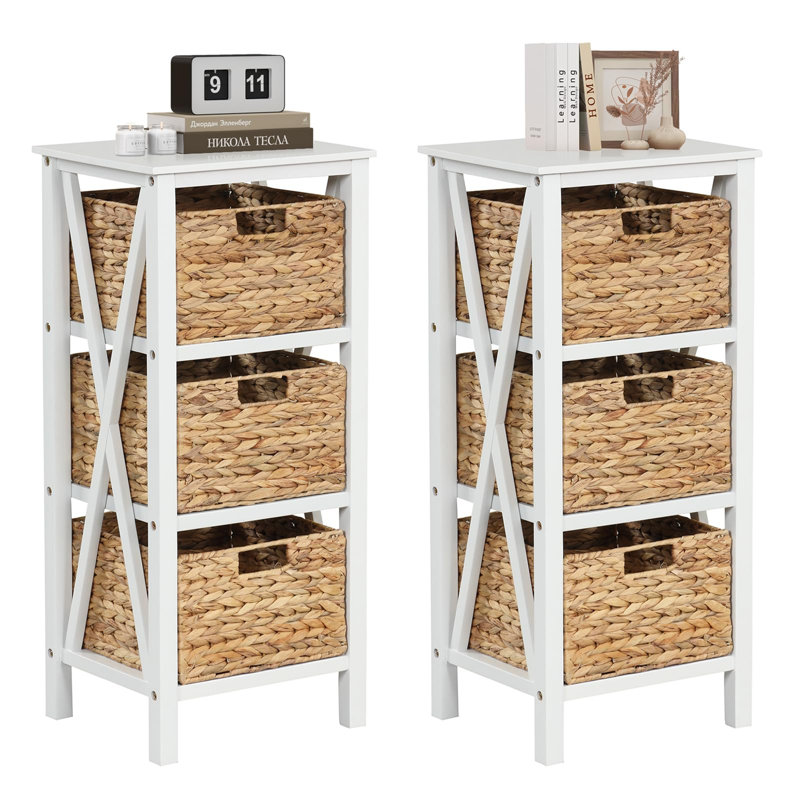 Blodwyn Metal Bedside Table, White