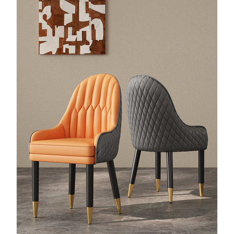 Modern And Simple Solid Wood Beech Silicone Leather Backrest Dining Chair