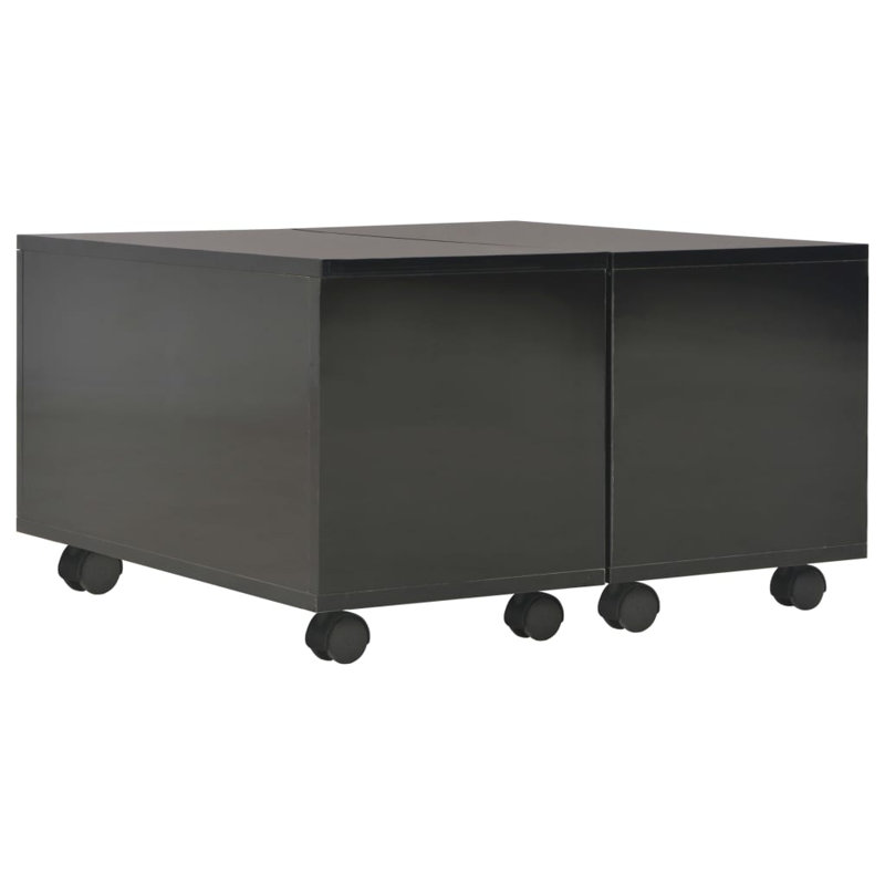 Brigetta Solid Coffee Table with Storage, Black