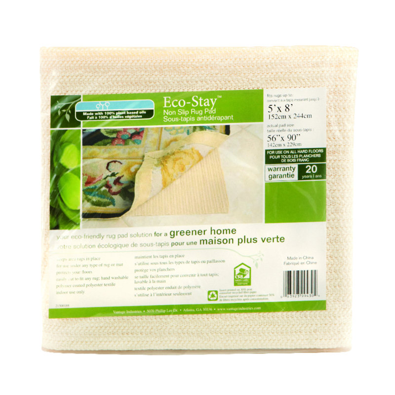 EcoStay Cream 6'x9' Reversible Non-Slip Rug Pad