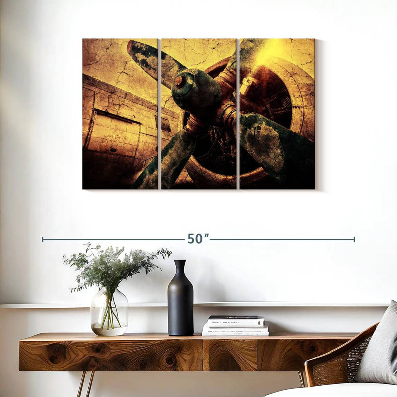 Reproduction d'art sur toile grunge, H 38 po x l 24 po