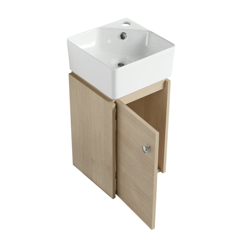 Ensemble de meuble-lavabo simple 12 po Ahders, Chêne clair uni