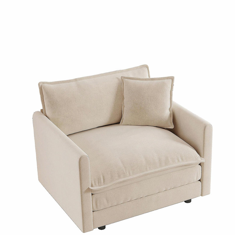 Fauteuil de lecture rembourré Comfy, Beige