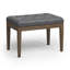 Petit banc de repose-pieds capitonné en cuir vegan traditionnel l 28 po Waverly