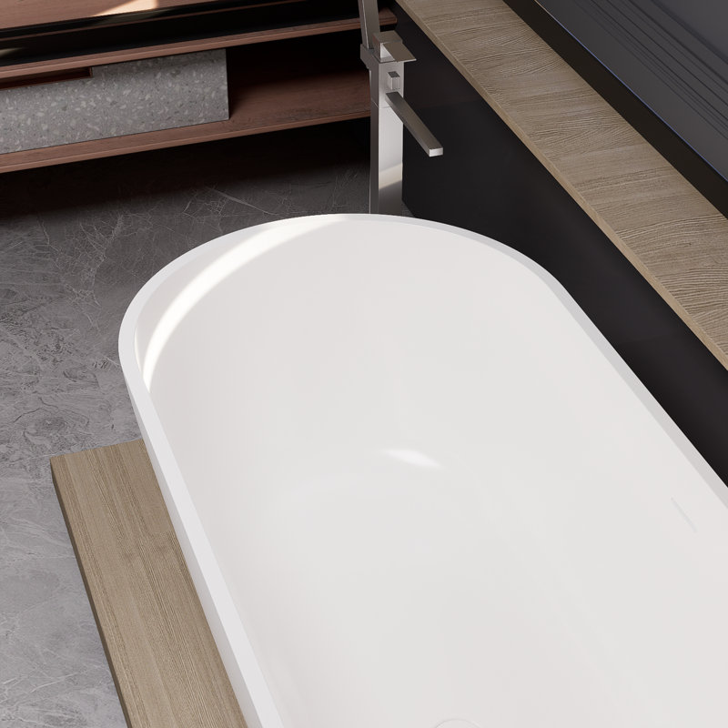 Baignoire de trempage autoportante à surface solide 65,2 po
