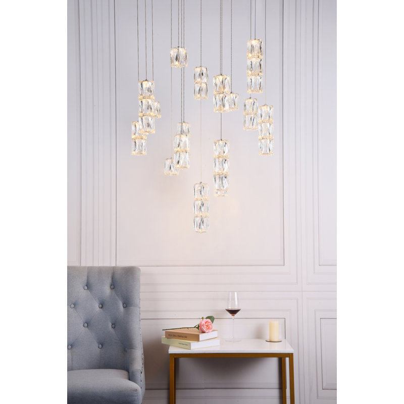 Alfee 16 - Light LED Cluster Pendant, Chrome