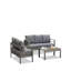 3-Piece Modern Aluminum Patio Conversation Set, 5-Seat Outdoor Sofa With  Thick Dark Gray Cushions & Gray Frame And Coffee Table-1665080688