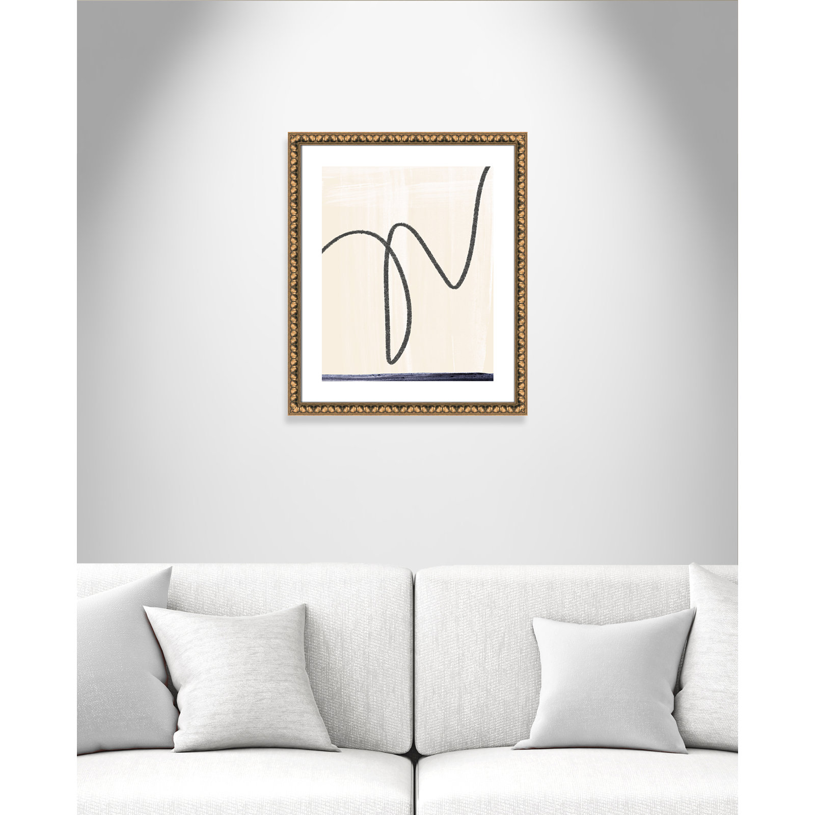 Tigerlily "Departured I" Painting, 26.5" H x 22.5" W x 1.13" D, Gold Bead Framed Paper