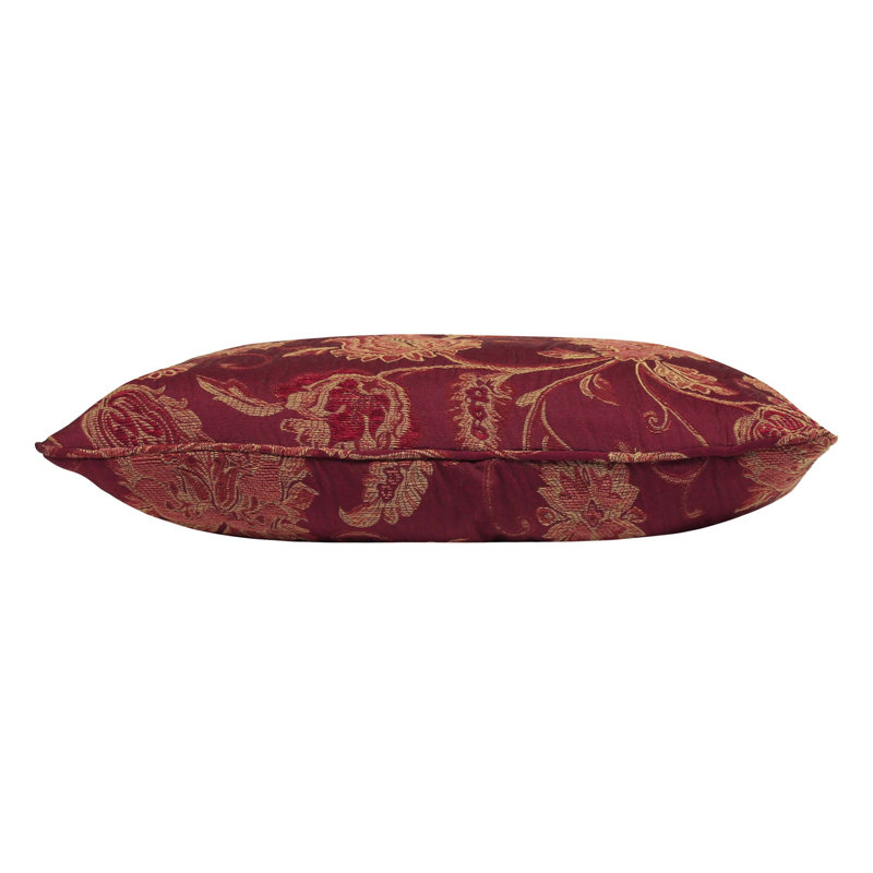 Large Floral Jacquard Cushion, Polyester/Polyfill, 45cm H x 45cm W x 16cm D