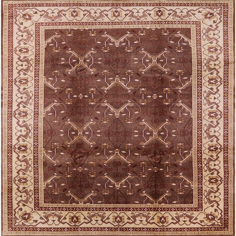 Tapis oriental rouge foncé / beige Chiles, Carré 3 pis