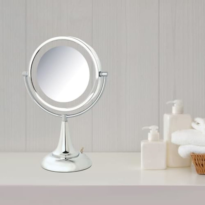 Miroir de maquillage lumineux 8,5 ", Chrome