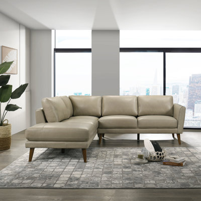 Mouloud 2-Piece Genuine Leather Sectional 