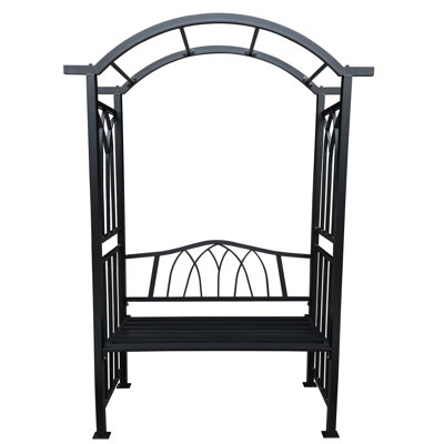Aluminum Garden Arch With 2-Seater Bench