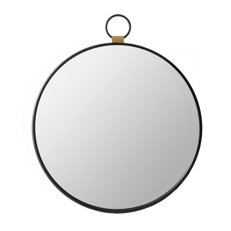 Iron Frame Vertical Round Mirror