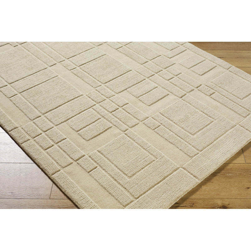 Handmade Wool Geometric Area Rug, Rectangle 5' x 7'6"