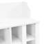 Portemanteau blanc avec banc de rangement pour chaussures et tablettes réglables, organisateur de vestibule élégant pour portemanteau mural 4 crochets, vestibule-812876749