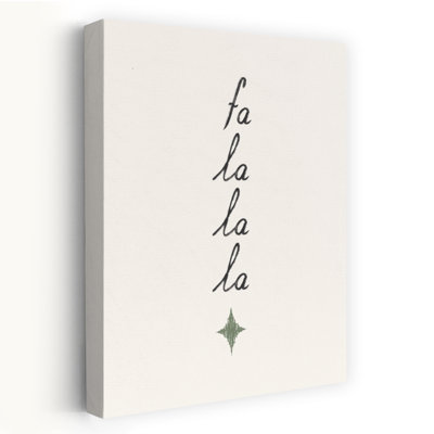 Fa La La Christmas Star Minimalist Abstract Winter Landscape Wall Art Print by Donaugh Austin - Wrapped Canvas Print