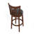 Avis 30" Traditional Upholstered Bar Stool with Faux Leather Swivel Seat and Rattan Back Rubber Wood Frame (Set of 2)-1673298911