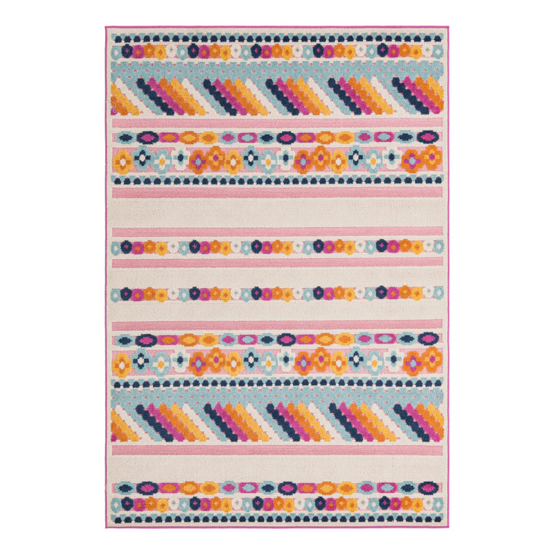 Grenz Striped Indoor / Outdoor Rug, Rectangle 5'3" x 8'